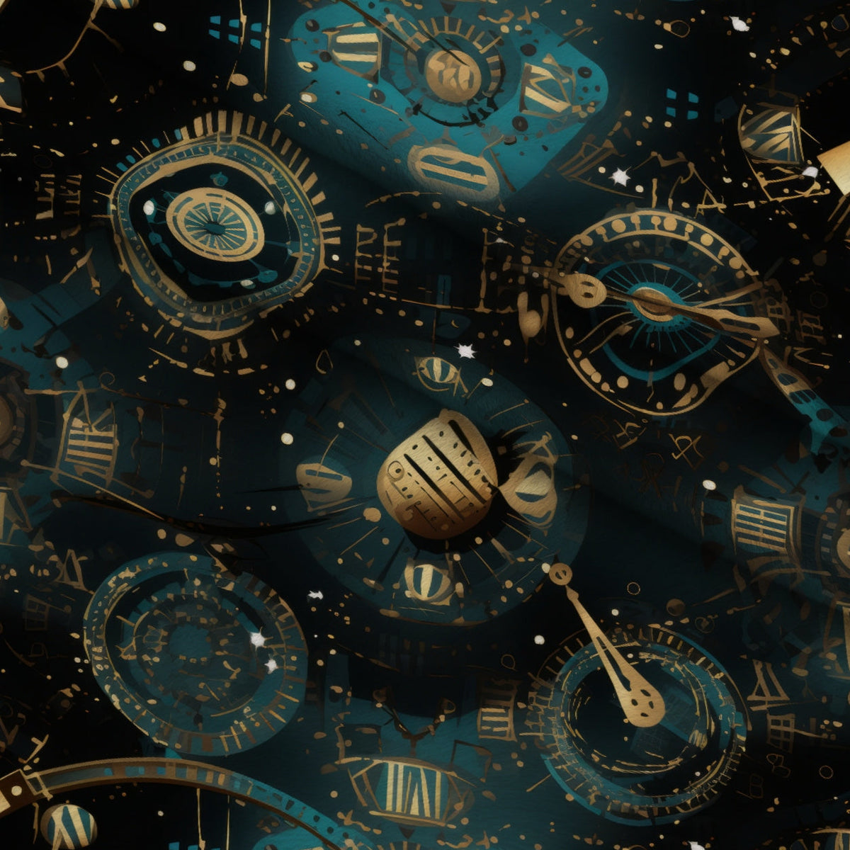 Gilded Gears Pattern 5 Minky Fabric