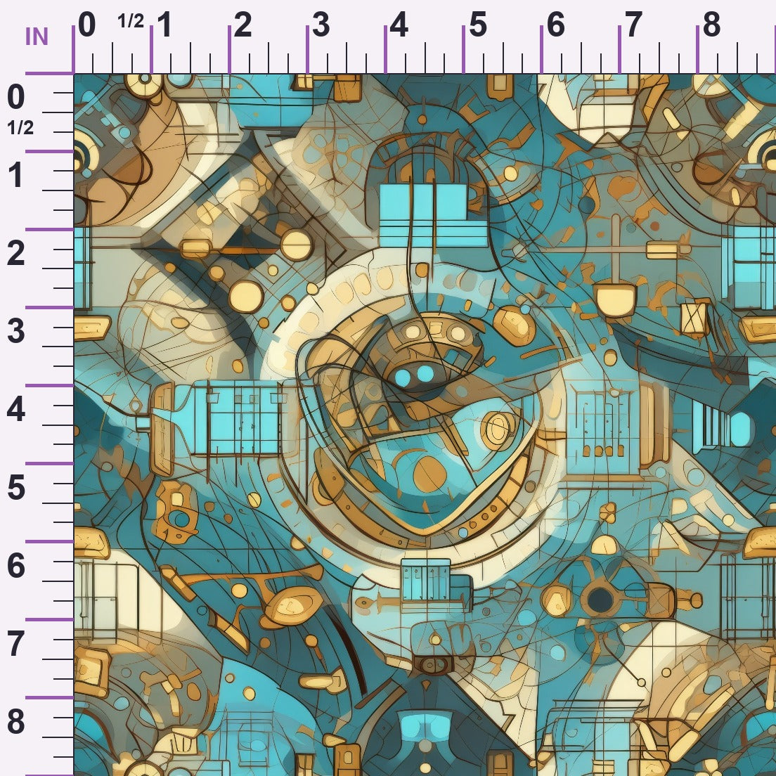 Gilded Gears Pattern 6 Minky Fabric