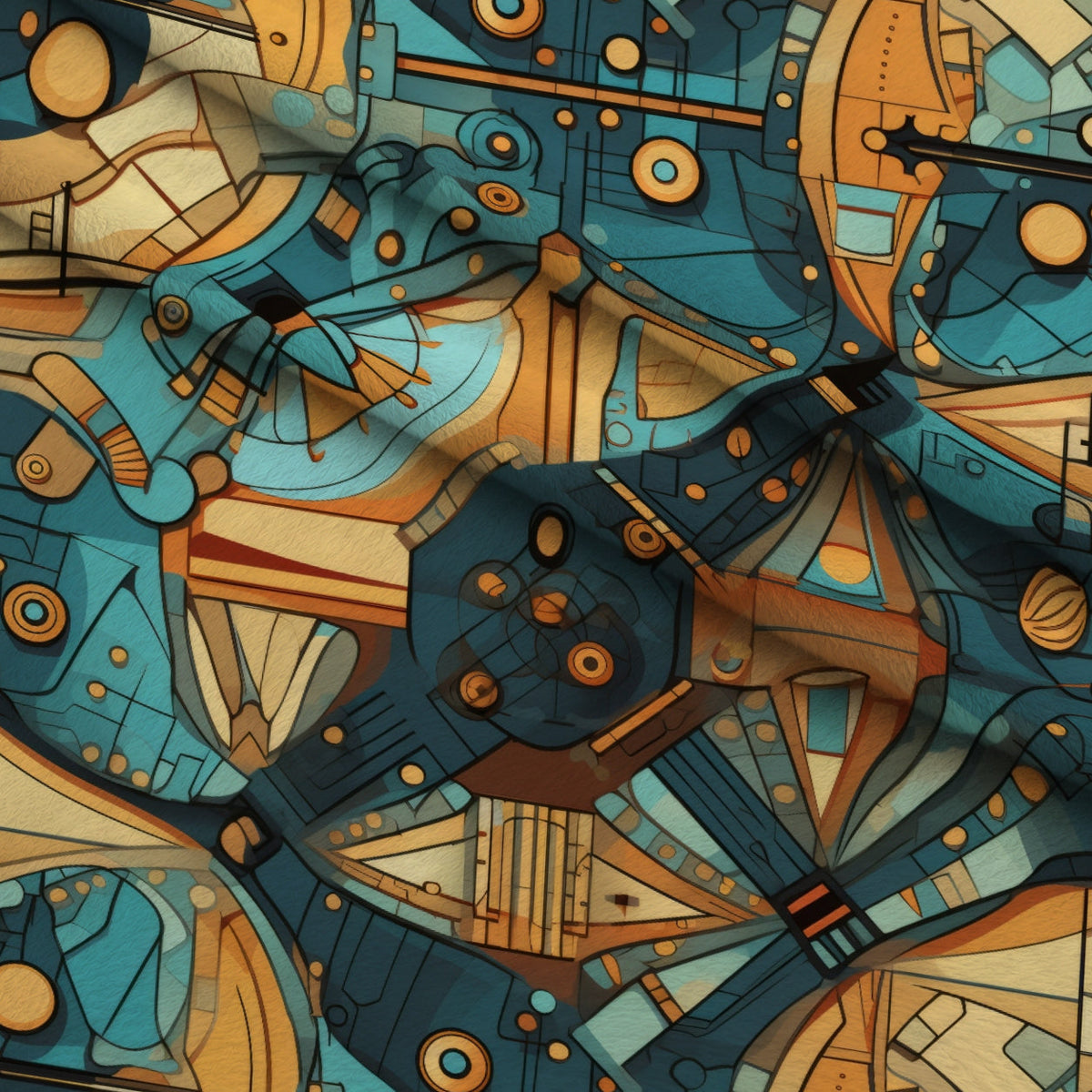 Gilded Gears Pattern 7 Minky Fabric