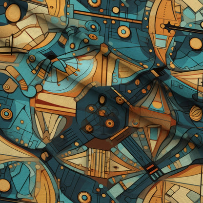 Gilded Gears Pattern 7 Minky Fabric