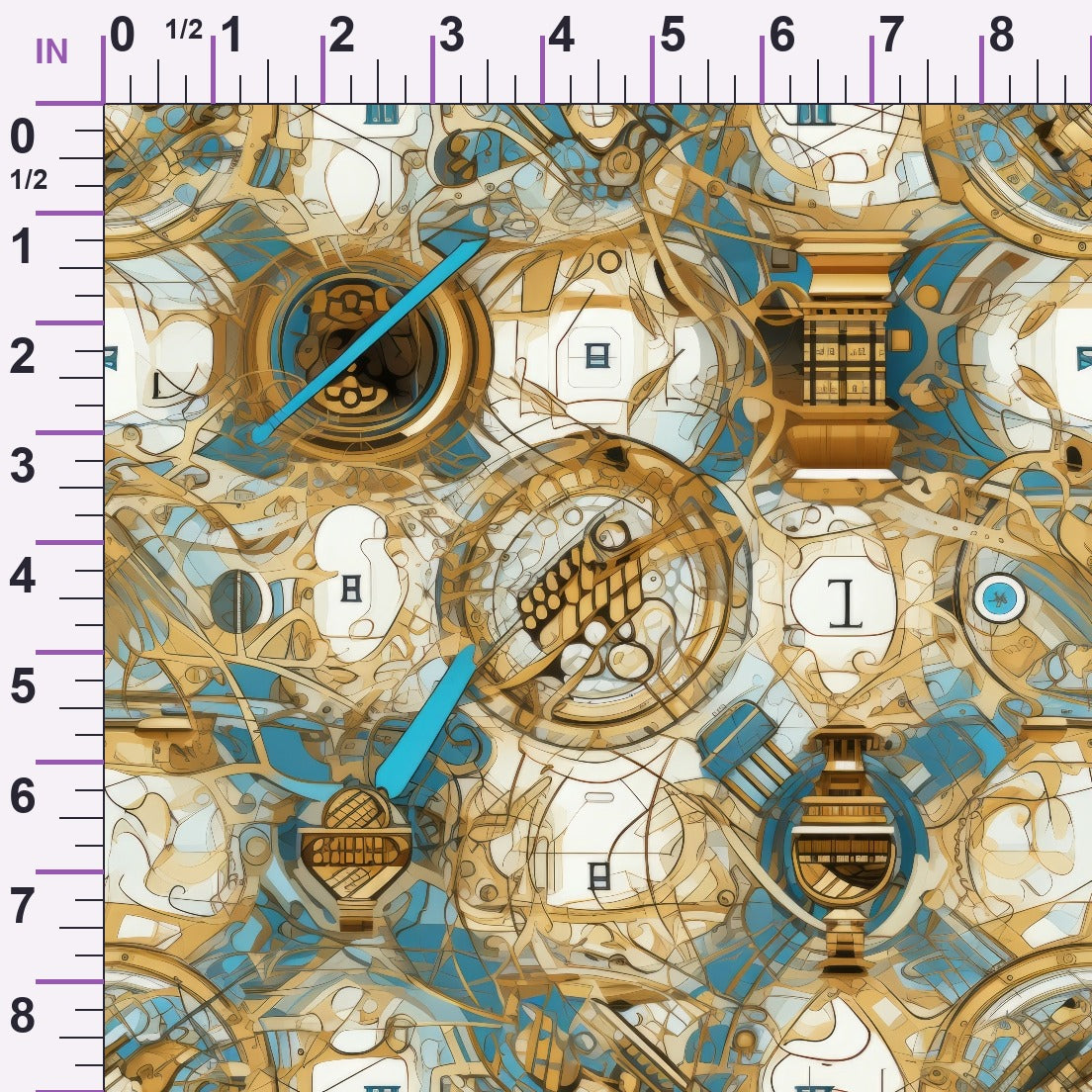 Gilded Gears Pattern 8 Minky Fabric