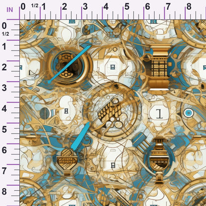 Gilded Gears Pattern 8 Minky Fabric