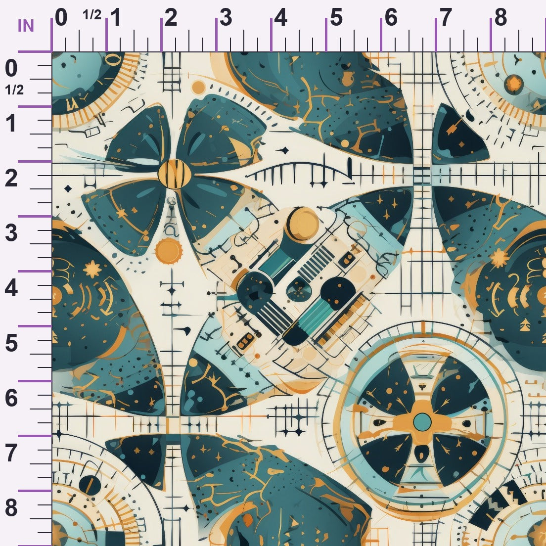 Gilded Gears Pattern 9 Minky Fabric