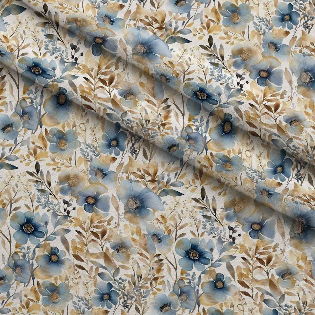 Gilded Indigo Pattern 1 Minky Fabric