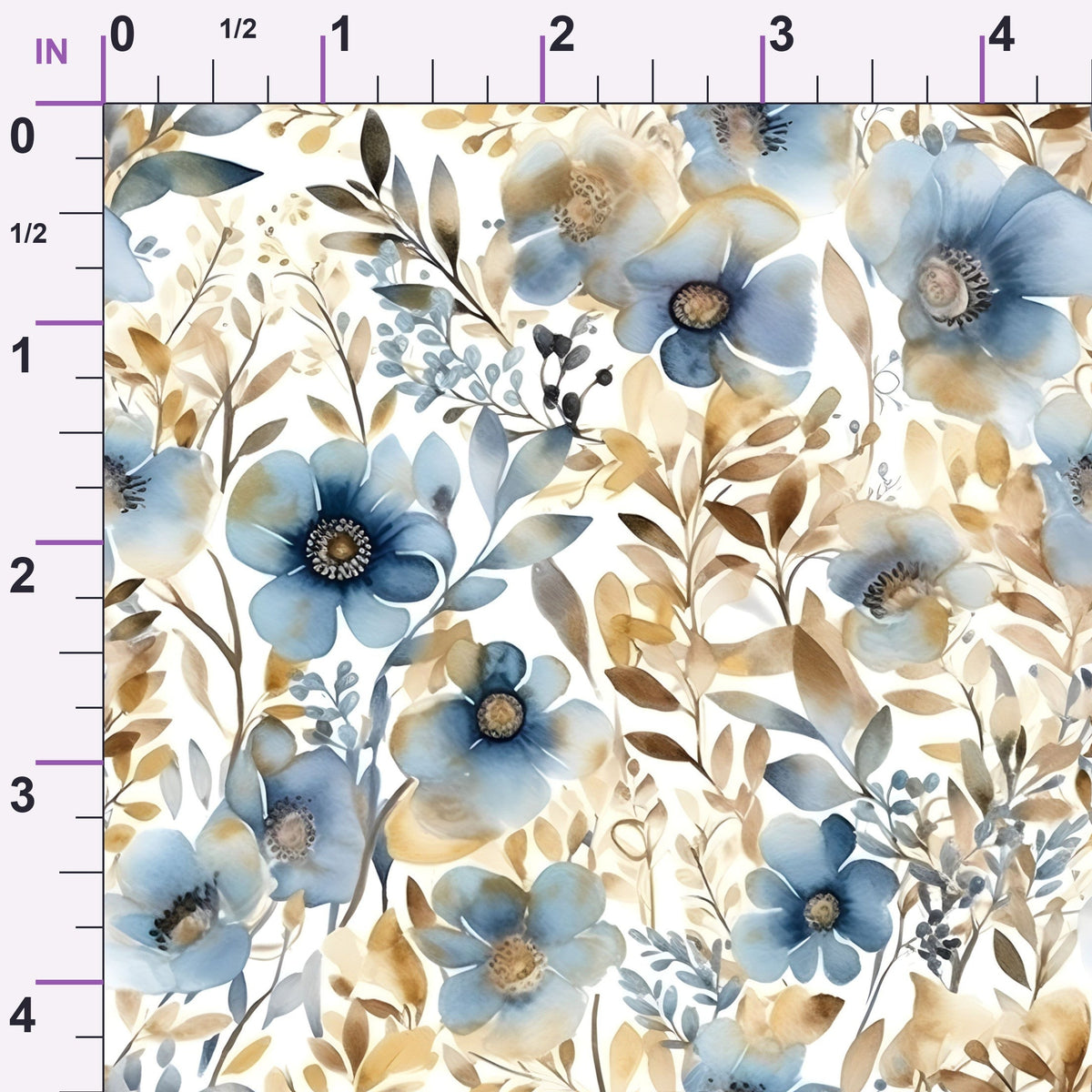Gilded Indigo Pattern 1 Minky Fabric