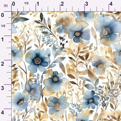 Gilded Indigo Pattern 1 Minky Fabric