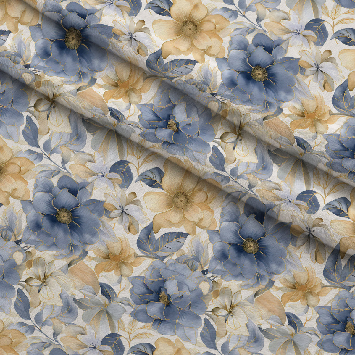 Gilded Indigo Pattern 2 Minky Fabric