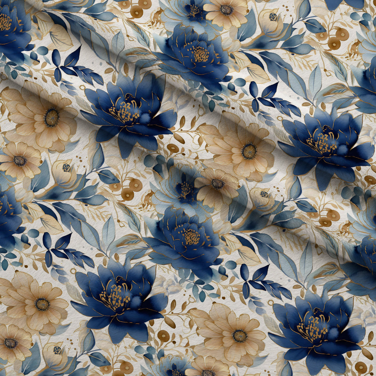 Gilded Indigo Pattern 5 Minky Fabric