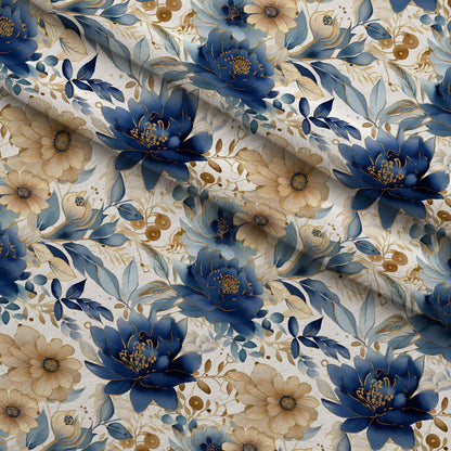 Gilded Indigo Pattern 5 Minky Fabric
