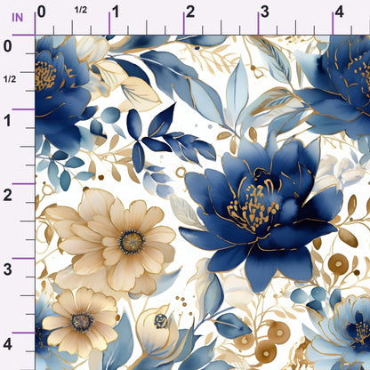 Gilded Indigo Pattern 5 Minky Fabric