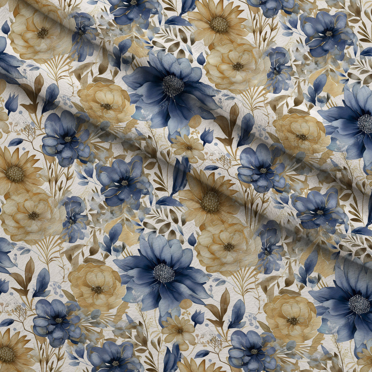 Gilded Indigo Pattern 6 Minky Fabric