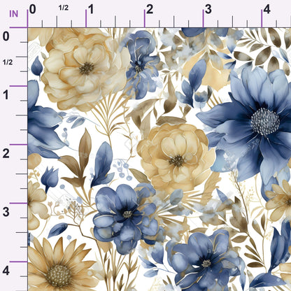 Gilded Indigo Pattern 6 Minky Fabric