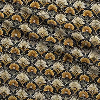 Gilded Jade Blooms Pattern 1 Minky Fabric