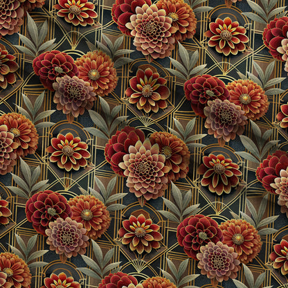 Gilded Jade Blooms Pattern 10 Minky Fabric