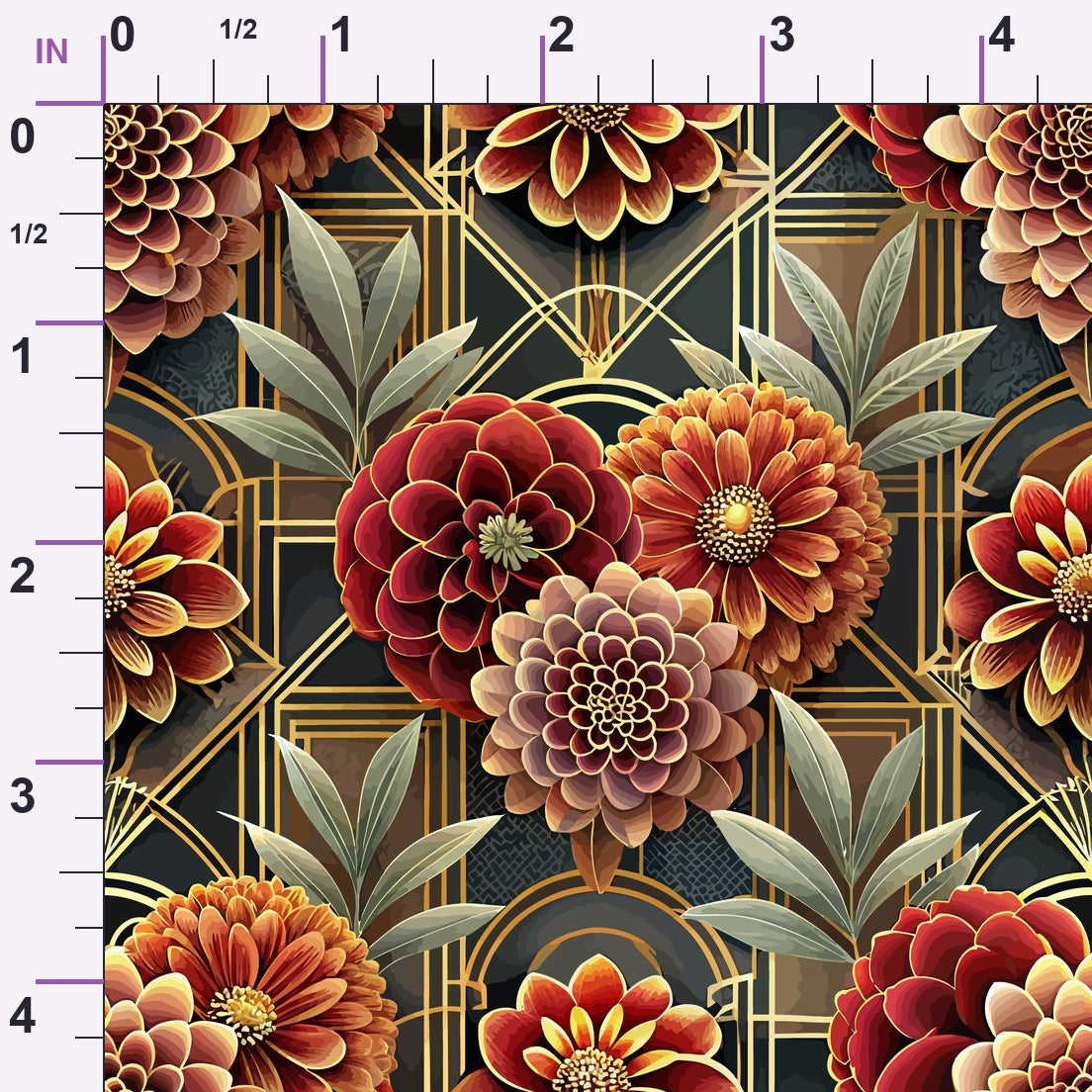 Gilded Jade Blooms Pattern 10 Minky Fabric