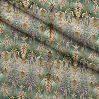 Gilded Jade Blooms Pattern 100 Minky Fabric