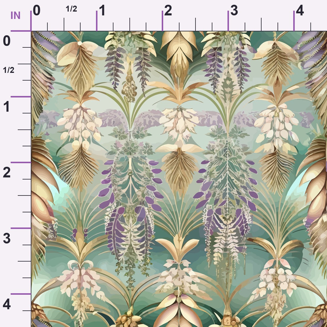 Gilded Jade Blooms Pattern 100 Minky Fabric