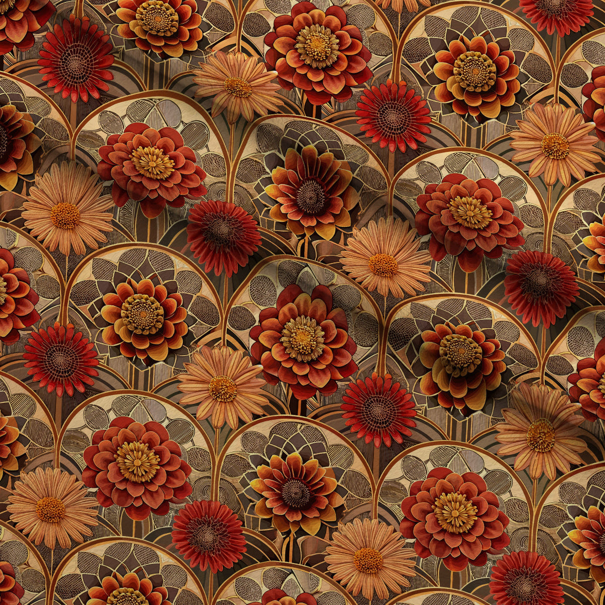 Gilded Jade Blooms Pattern 11 Minky Fabric