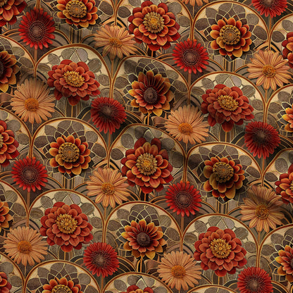 Gilded Jade Blooms Pattern 11 Minky Fabric