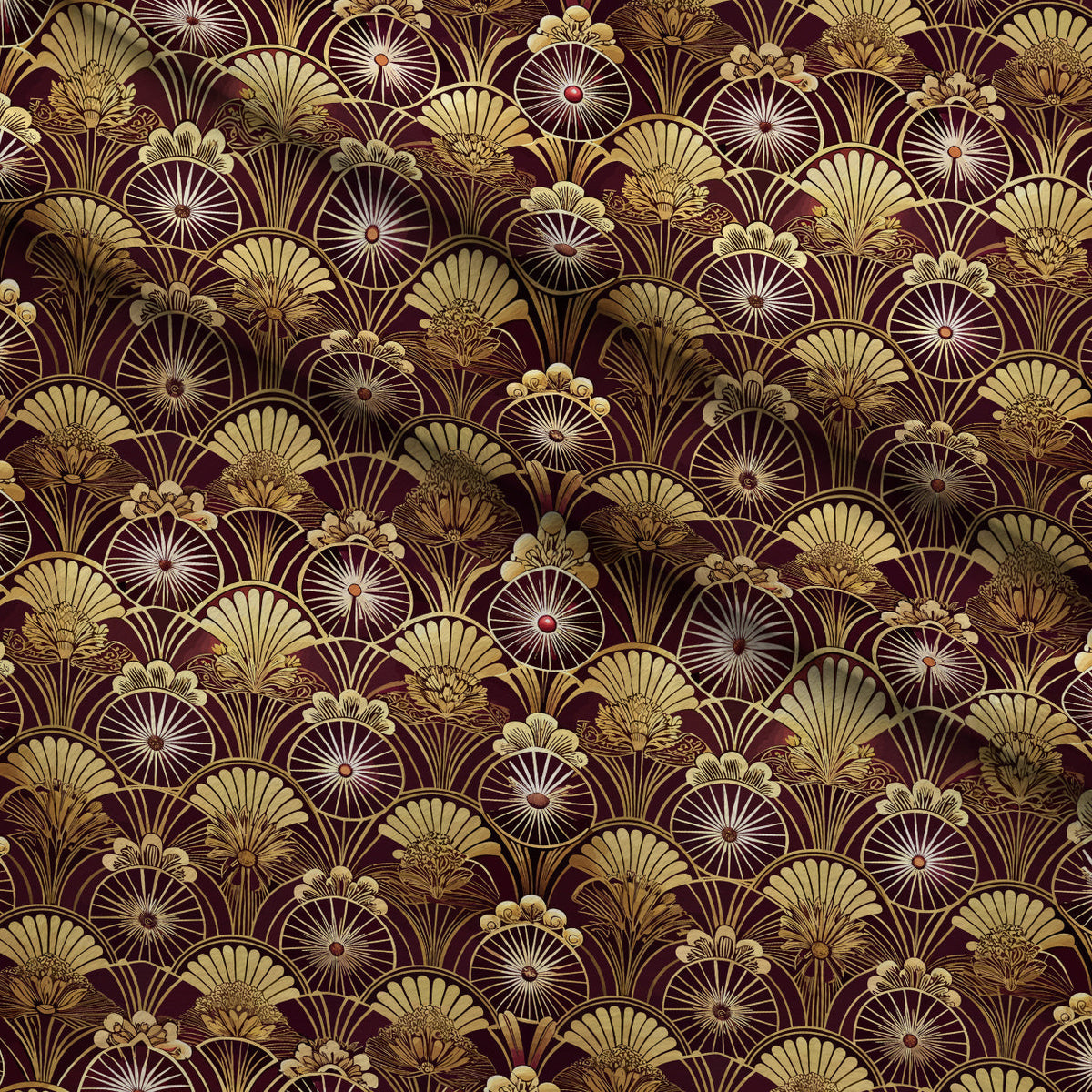 Gilded Jade Blooms Pattern 14 Minky Fabric