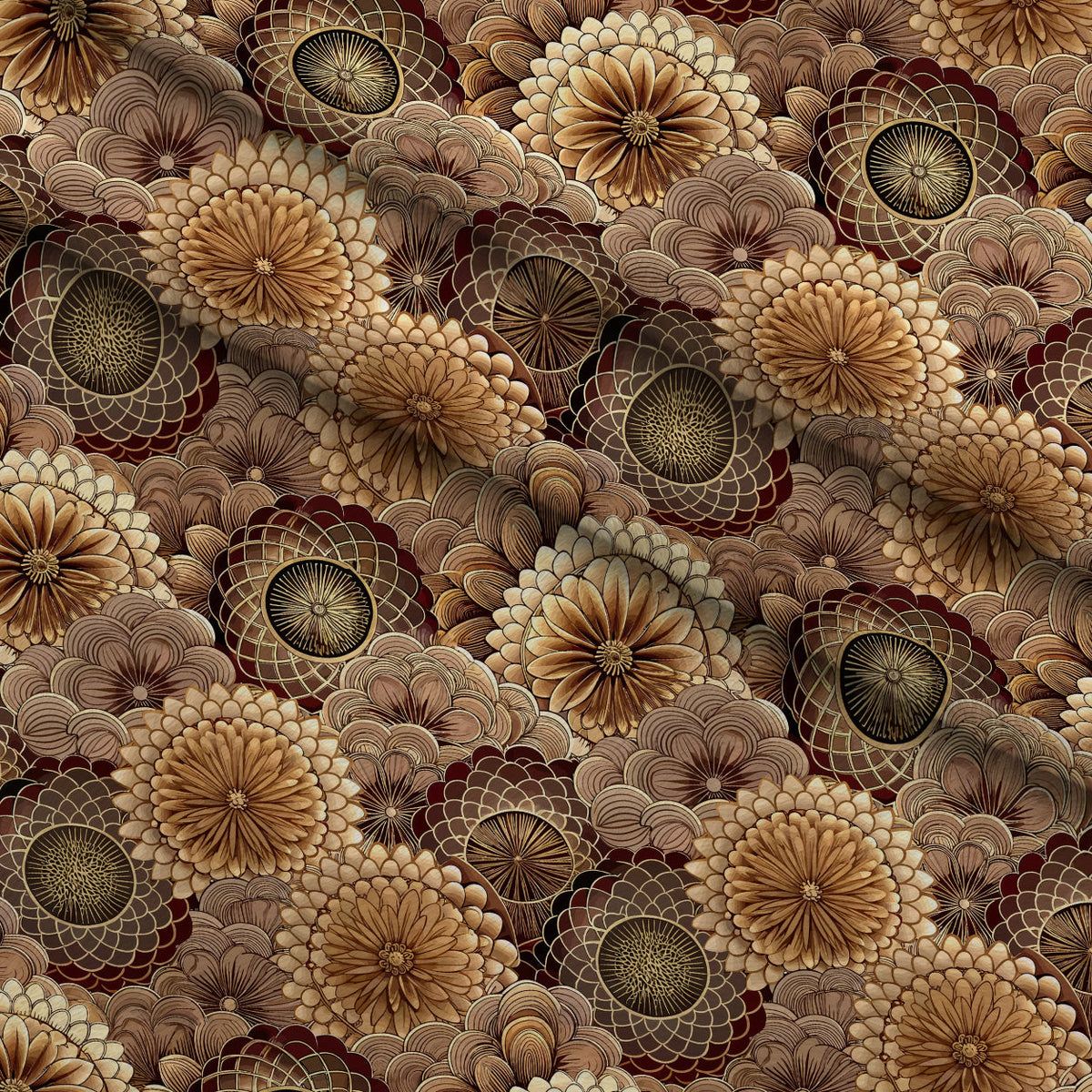 Gilded Jade Blooms Pattern 15 Minky Fabric