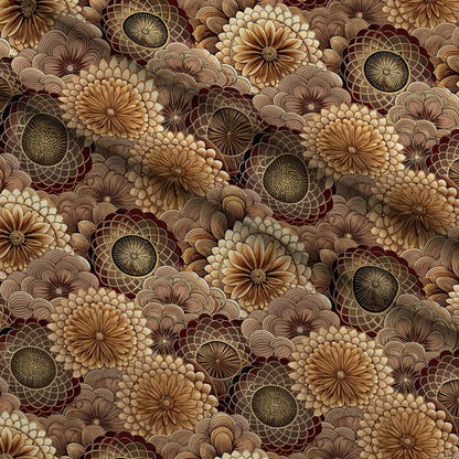 Gilded Jade Blooms Pattern 15 Minky Fabric