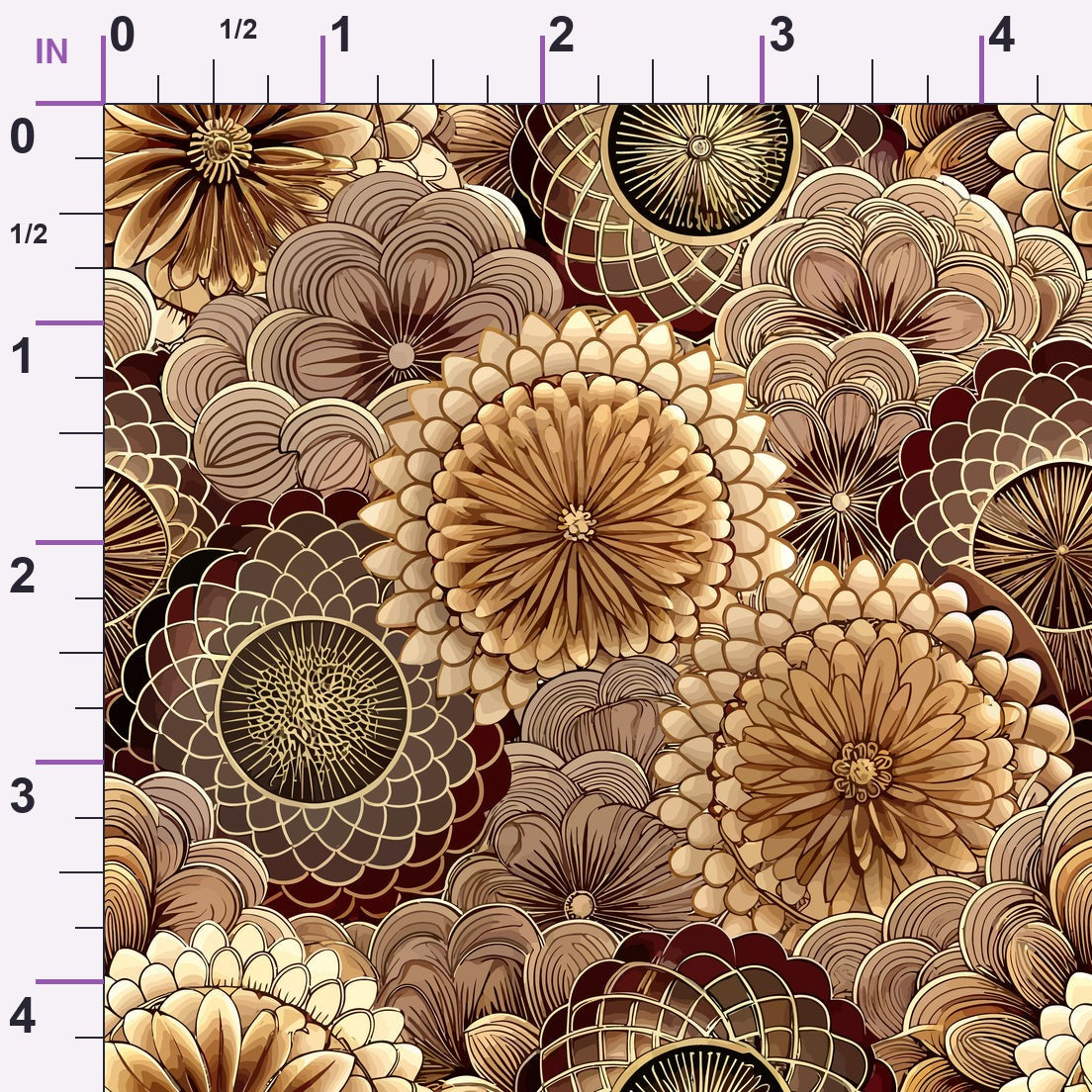 Gilded Jade Blooms Pattern 15 Minky Fabric