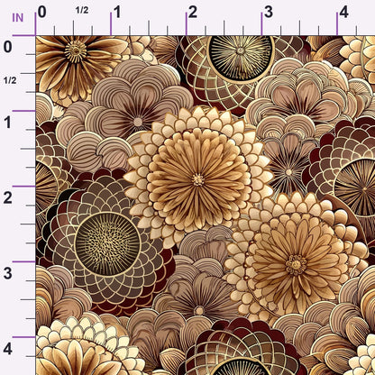 Gilded Jade Blooms Pattern 15 Minky Fabric