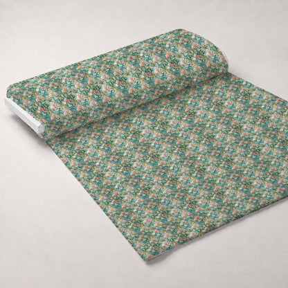 Gilded Jade Blooms Pattern 16 Minky Fabric
