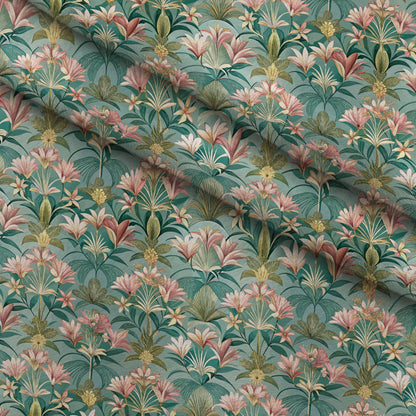 Gilded Jade Blooms Pattern 16 Minky Fabric