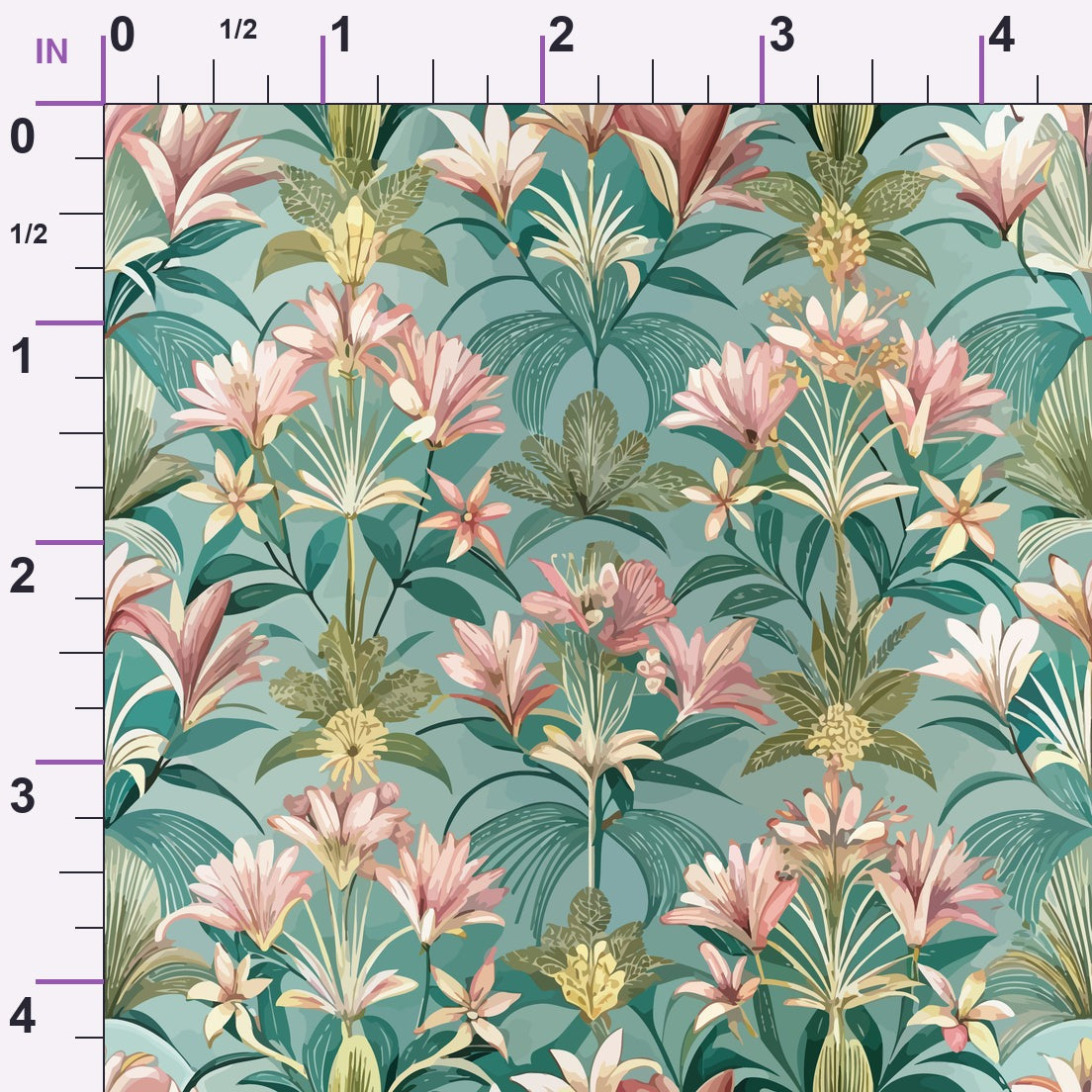 Gilded Jade Blooms Pattern 16 Minky Fabric