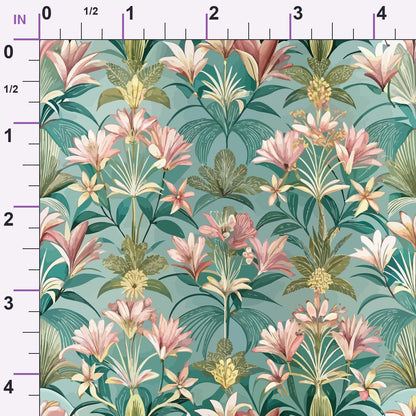 Gilded Jade Blooms Pattern 16 Minky Fabric