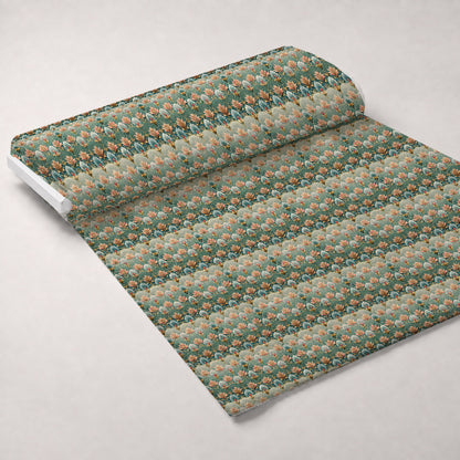 Gilded Jade Blooms Pattern 17 Minky Fabric