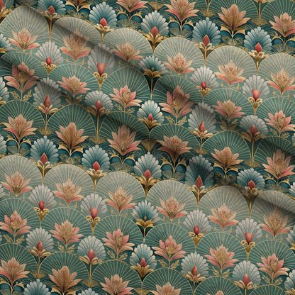 Gilded Jade Blooms Pattern 17 Minky Fabric
