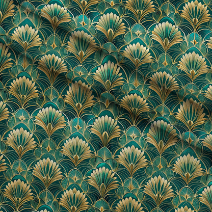 Gilded Jade Blooms Pattern 18 Minky Fabric