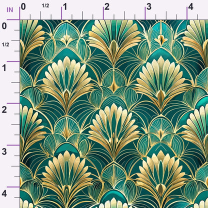 Gilded Jade Blooms Pattern 18 Minky Fabric