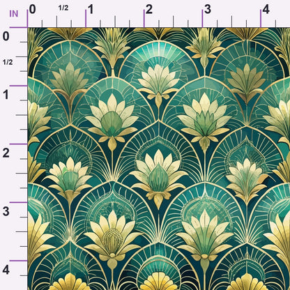 Gilded Jade Blooms Pattern 19 Minky Fabric