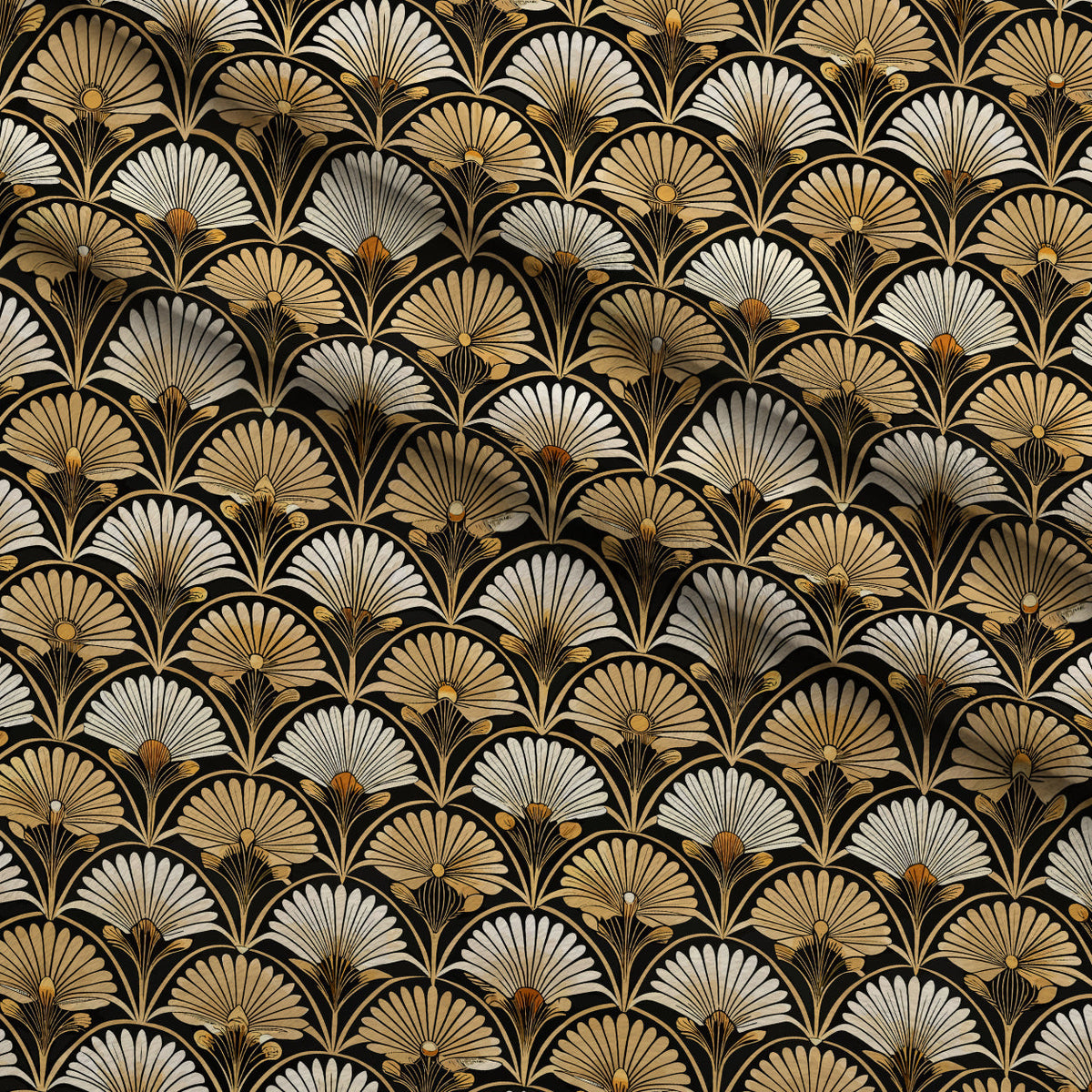 Gilded Jade Blooms Pattern 2 Minky Fabric