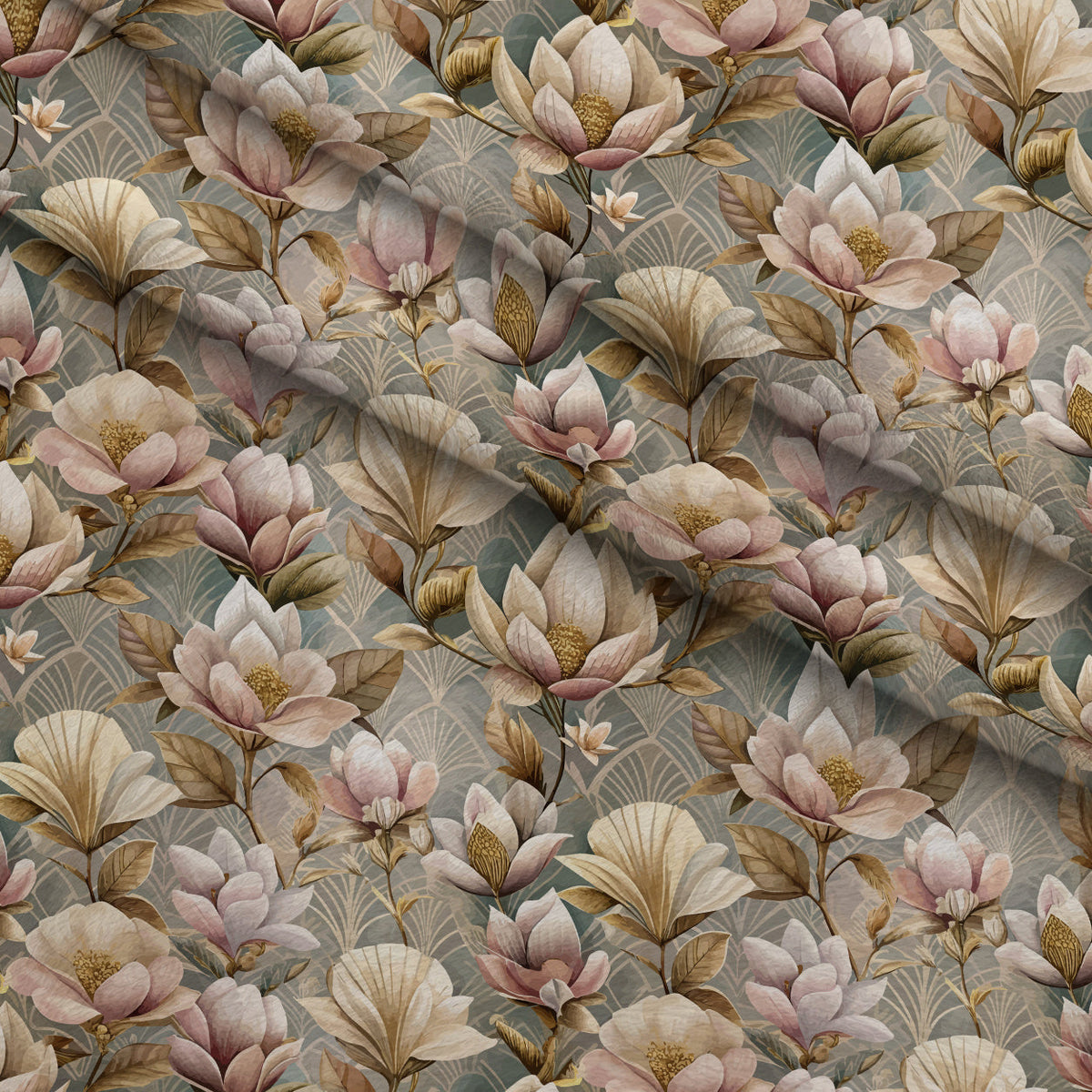 Gilded Jade Blooms Pattern 20 Minky Fabric