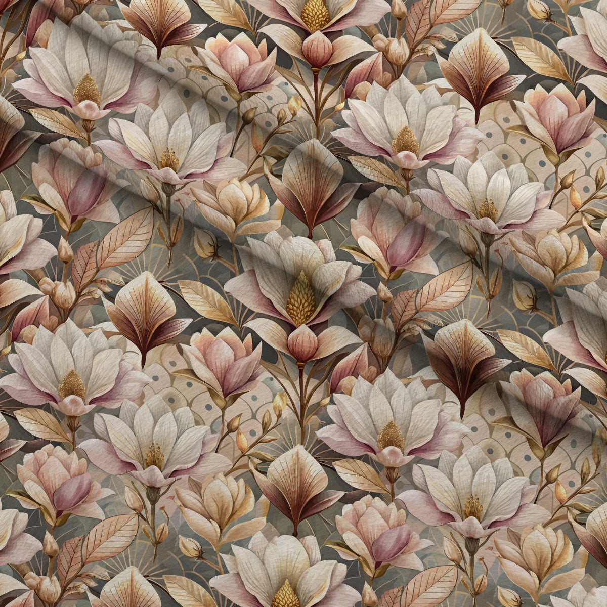 Gilded Jade Blooms Pattern 21 Minky Fabric