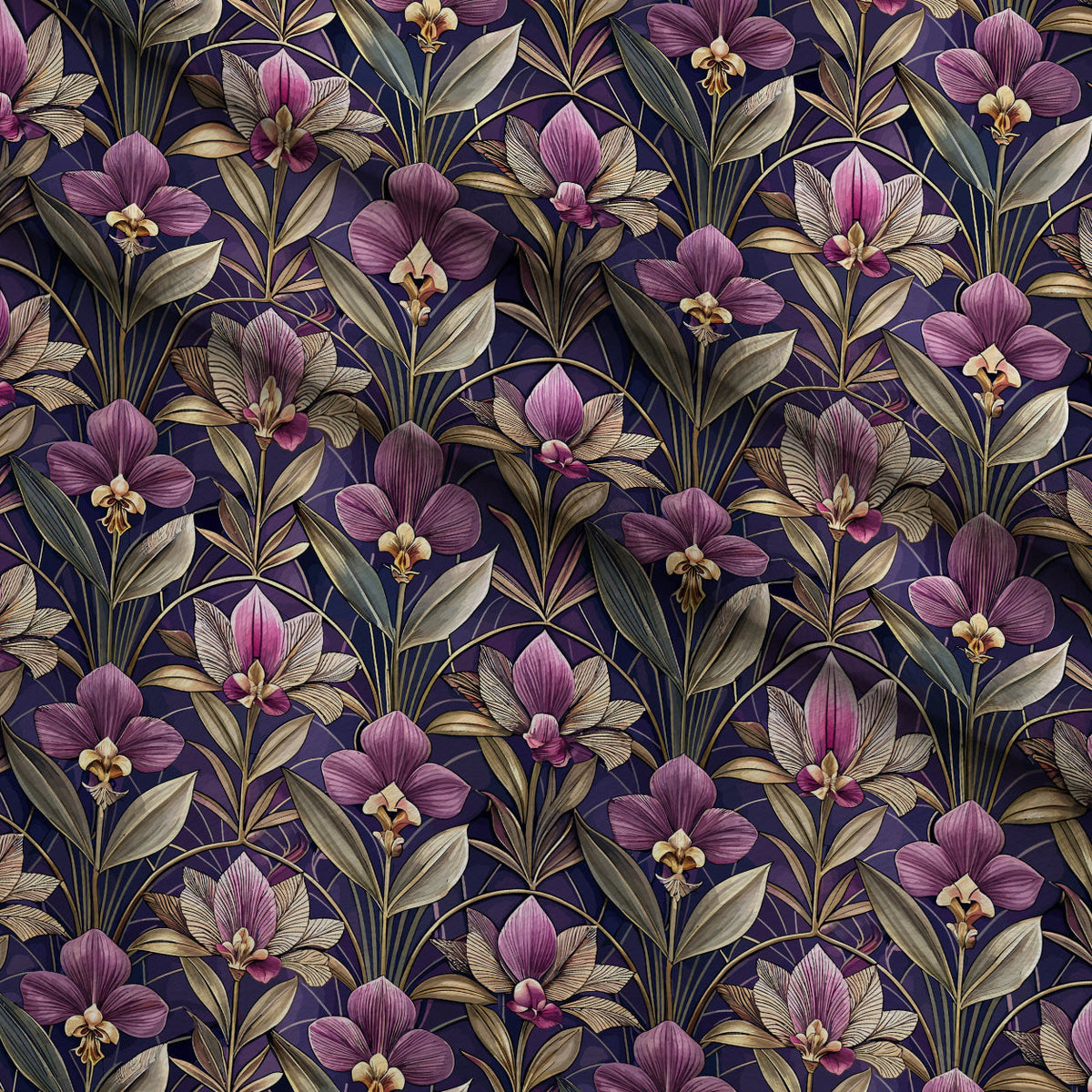Gilded Jade Blooms Pattern 22 Minky Fabric