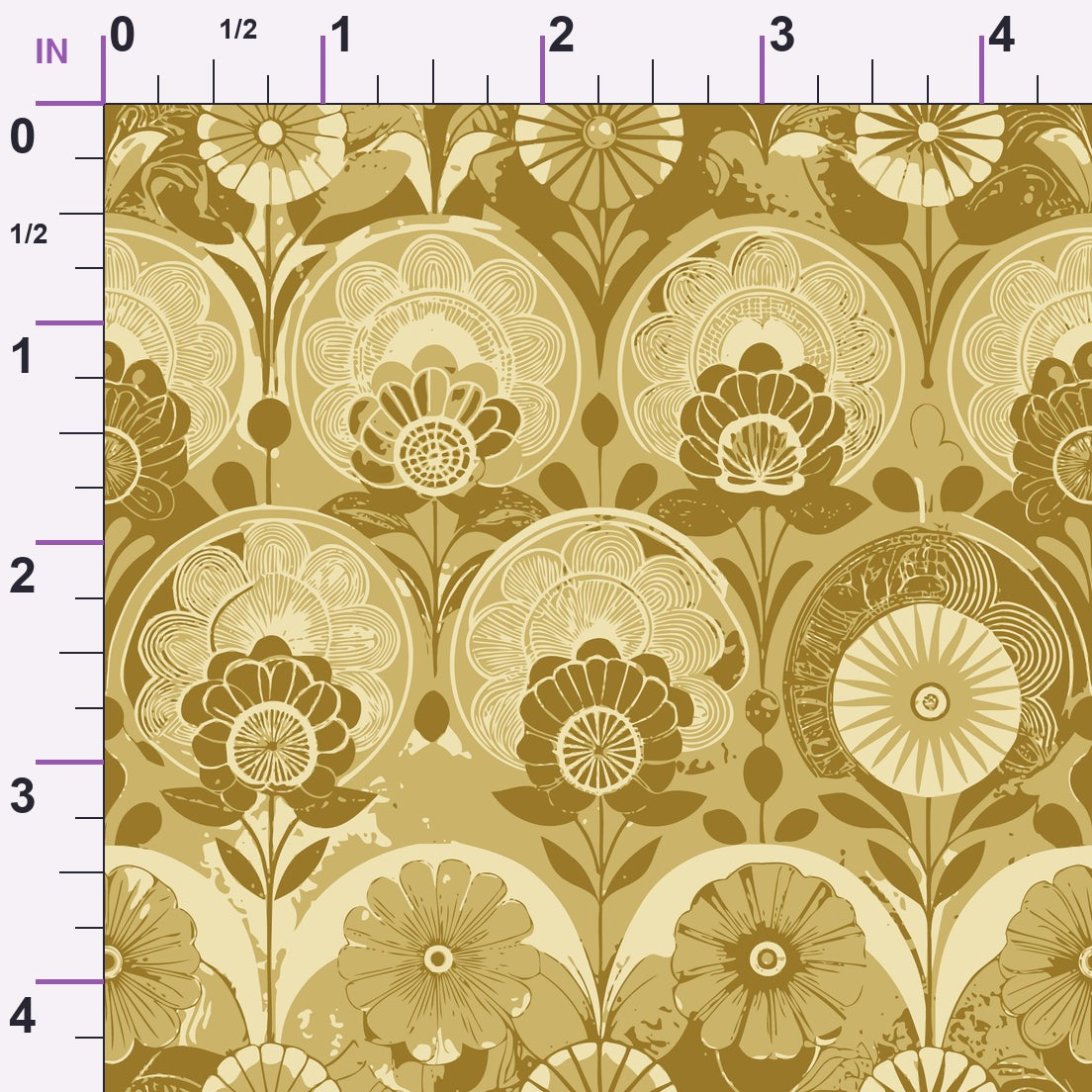 Gilded Jade Blooms Pattern 25 Minky Fabric
