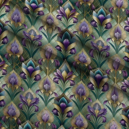 Gilded Jade Blooms Pattern 26 Minky Fabric
