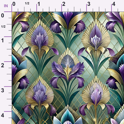 Gilded Jade Blooms Pattern 26 Minky Fabric