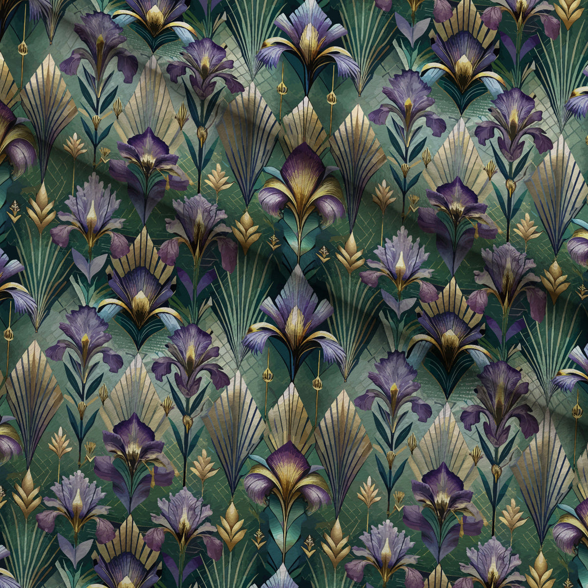 Gilded Jade Blooms Pattern 27 Minky Fabric