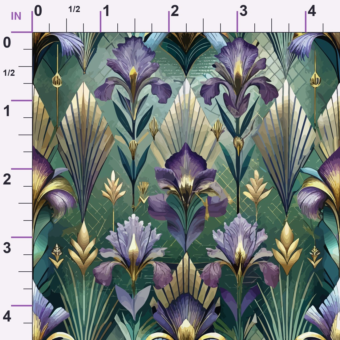 Gilded Jade Blooms Pattern 27 Minky Fabric