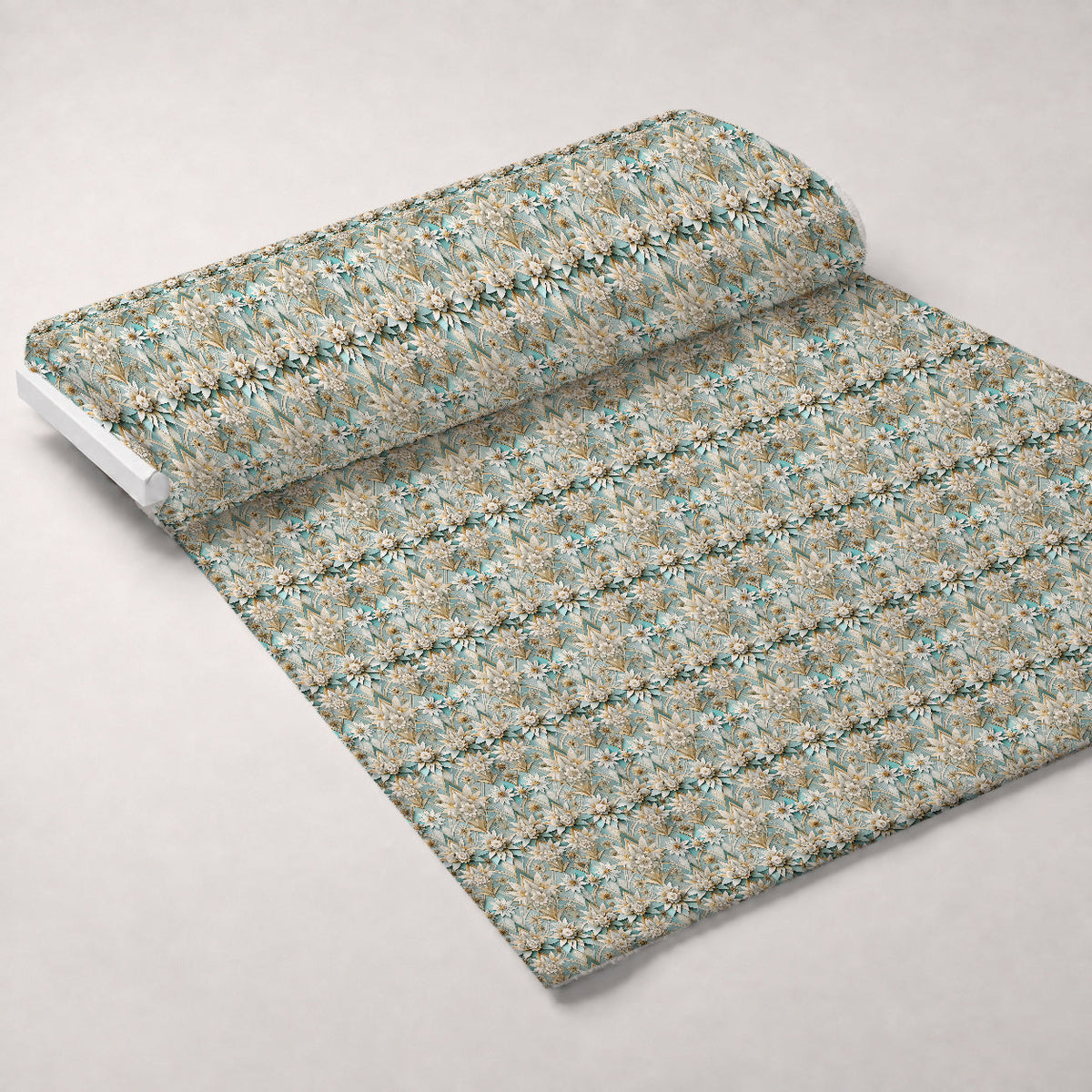 Gilded Jade Blooms Pattern 3 Minky Fabric