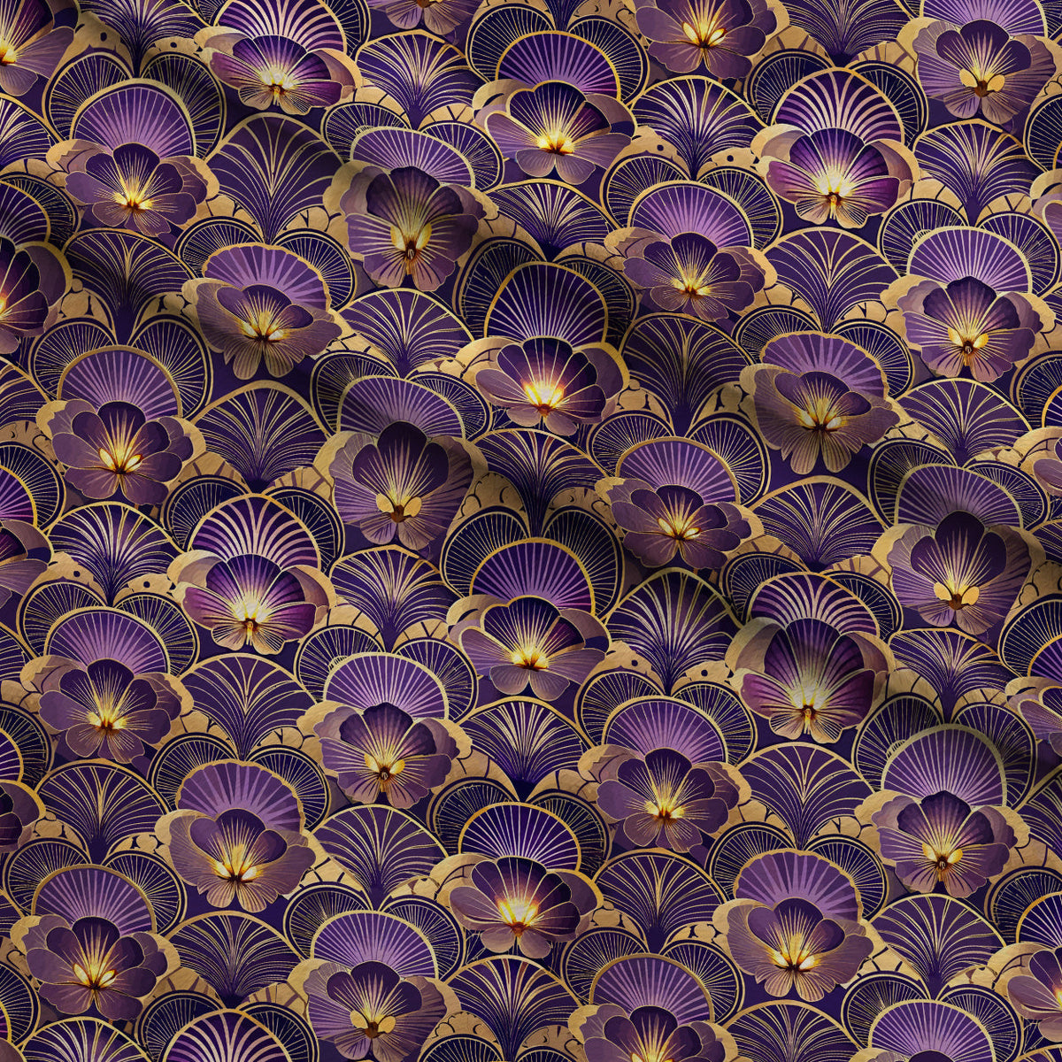 Gilded Jade Blooms Pattern 31 Minky Fabric
