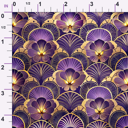 Gilded Jade Blooms Pattern 31 Minky Fabric