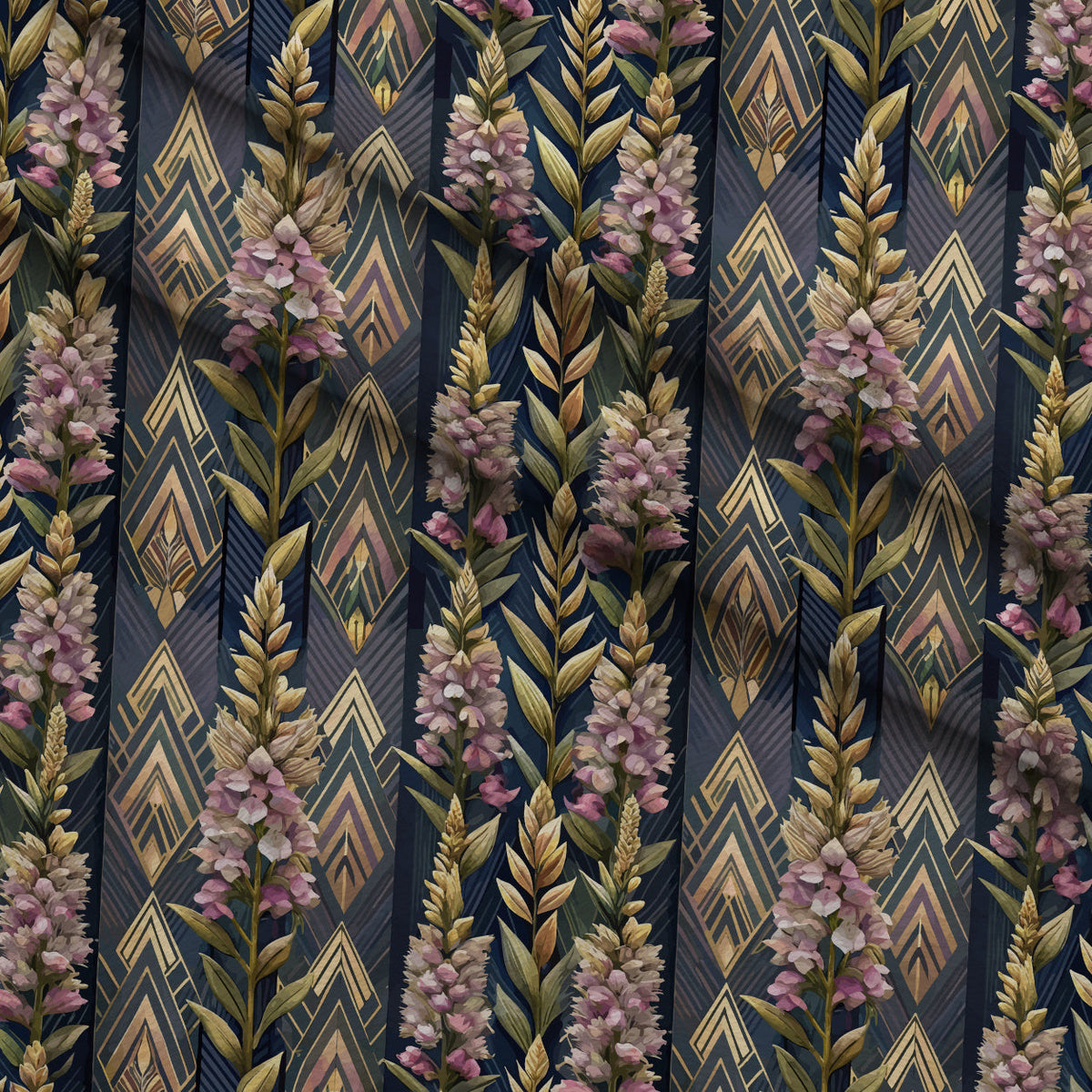 Gilded Jade Blooms Pattern 33 Minky Fabric
